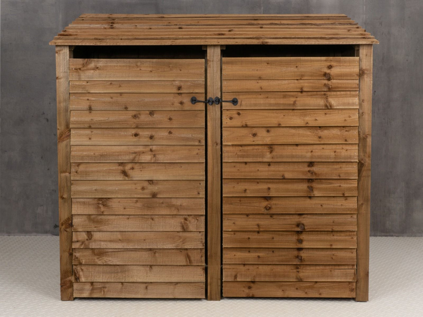 Wooden Log Store with Doors W-187cm, H-126cm or 180cm, D-88cm - Brown Finish