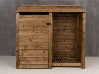 Wooden Garden Tool Storage W-187cm, H-126cm or 180cm, D-88cm - Brown Finish