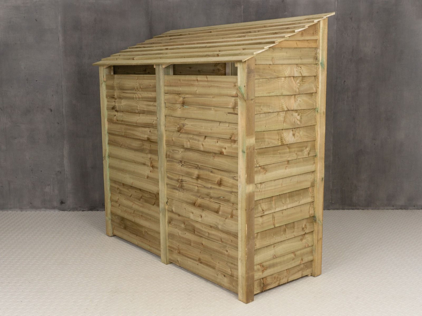 Wooden Garden Tool Storage (Roof Sloping Back) with Shelf W-187cm, H-126cm or 180cm, D-88cm