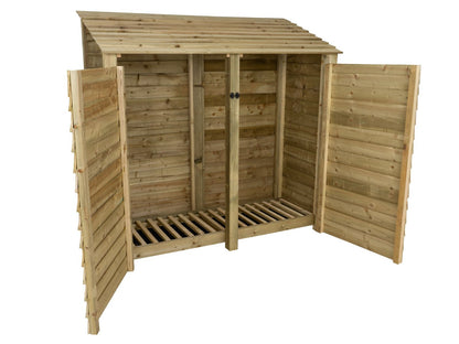 Wooden Log Store with Doors W-187cm, H-126cm or 180cm, D-88cm