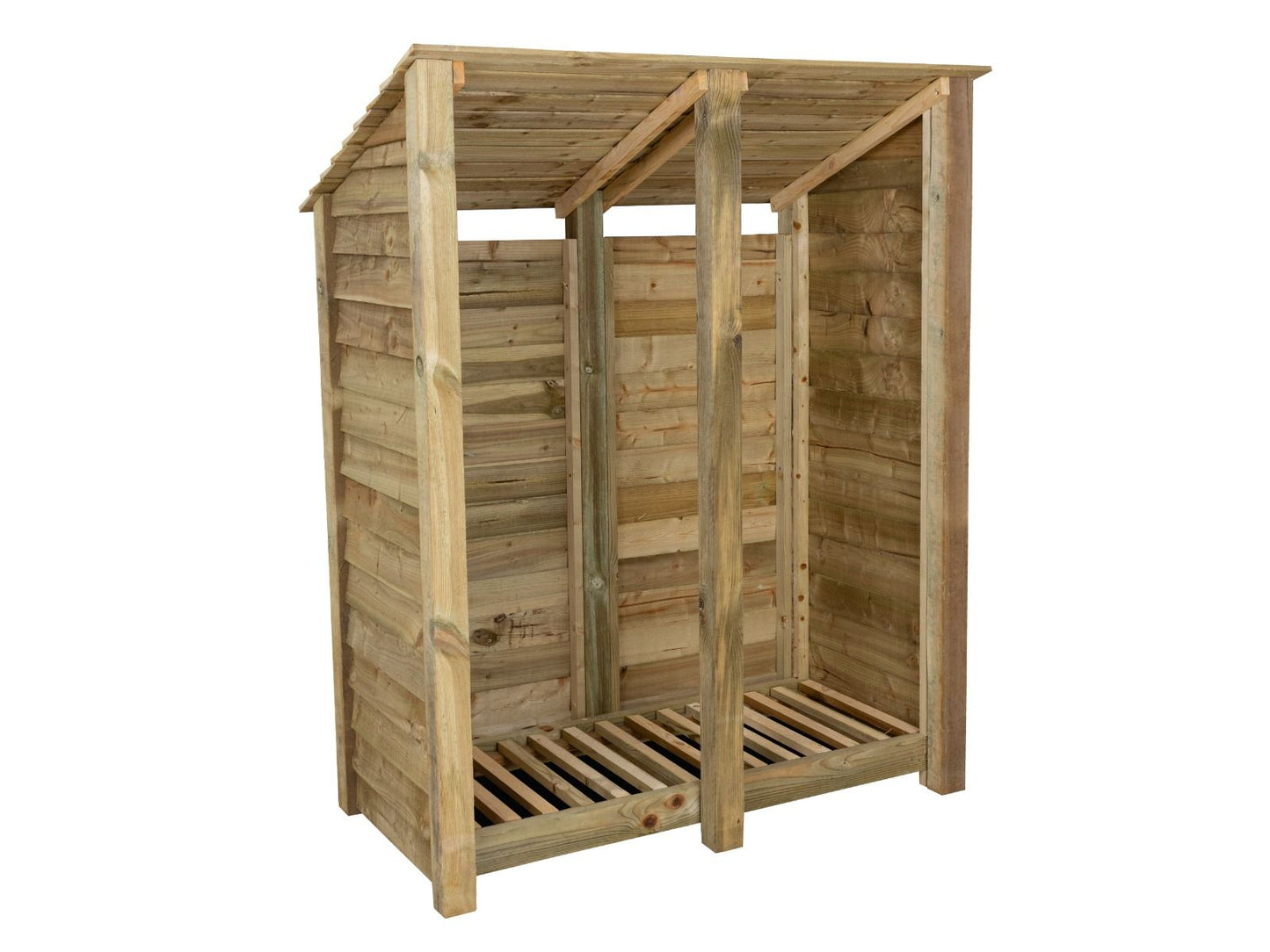 Wooden Log Store (Roof Sloping Back) W-146cm, H-126cm or 180cm, D-88cm