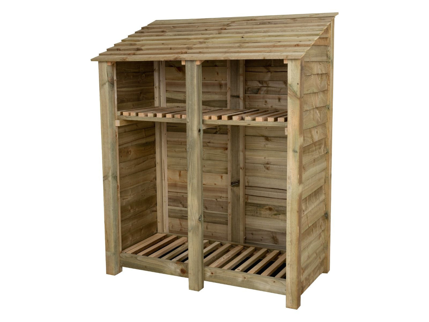 Wooden Log Store with Shelf W-146cm, H-126cm or 180cm, D-88cm