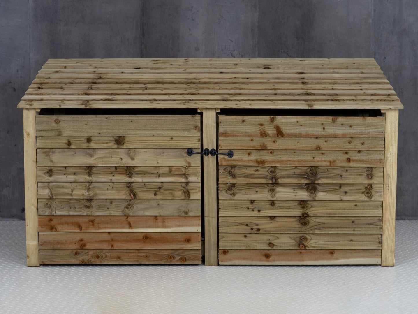 Wooden Log Store with Doors and Shelf W-227cm, H-126cm or 180cm, D-88cm