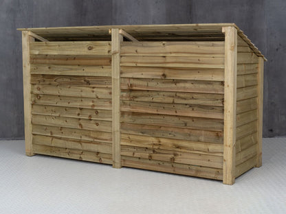 Wooden Log Store W-227cm, H-126cm or 180cm, D-88cm