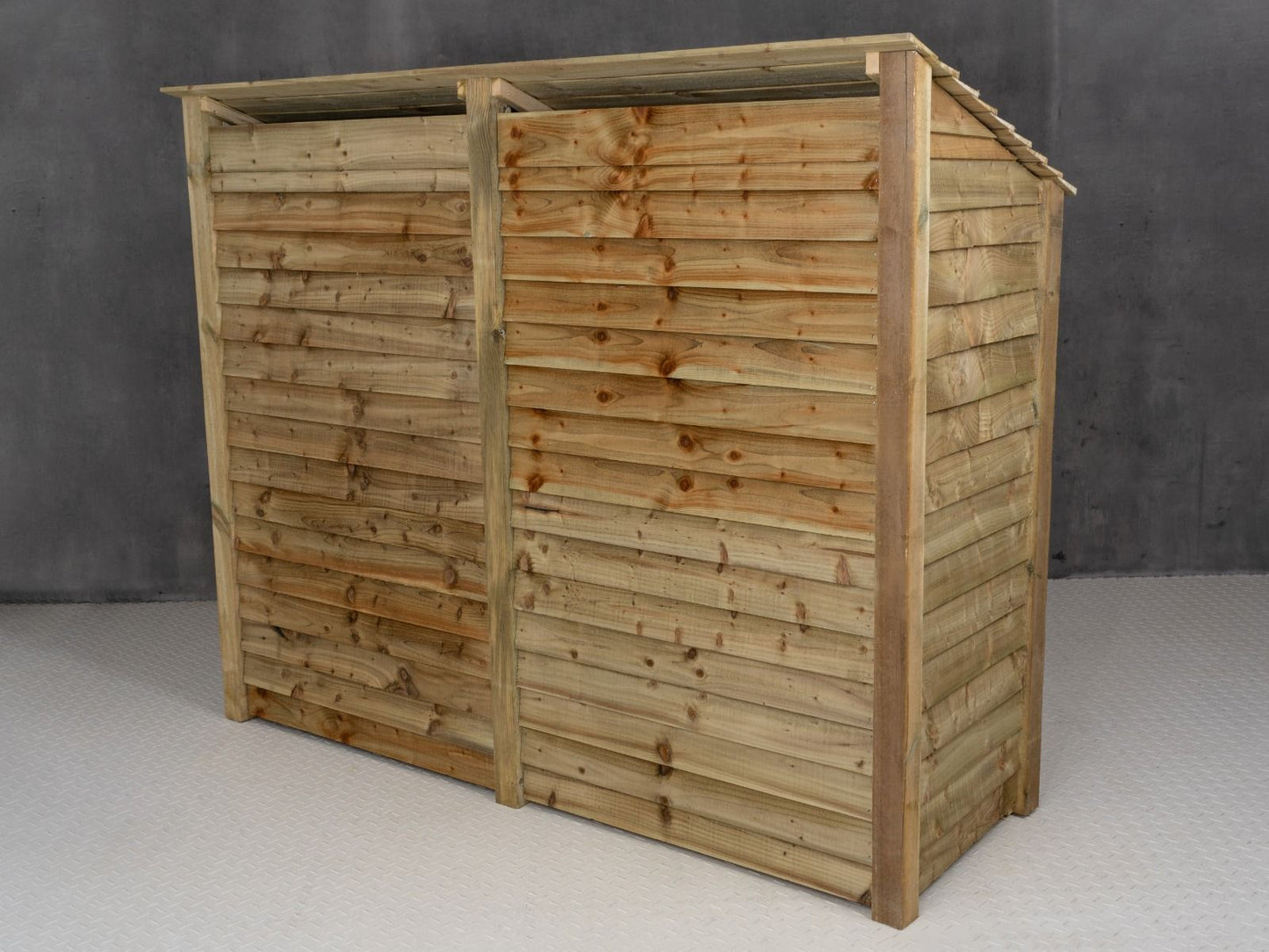 Wooden Log Store with Doors and Shelf W-227cm, H-126cm or 180cm, D-88cm