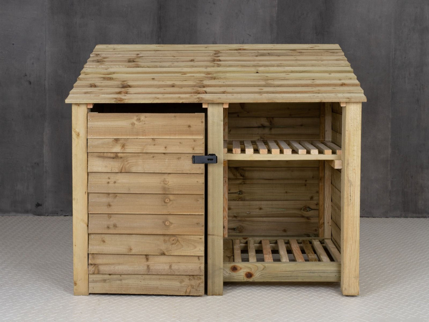 Wooden Garden Tool Storage with Shelf W-146cm, H-126cm or 180cm, D-88cm