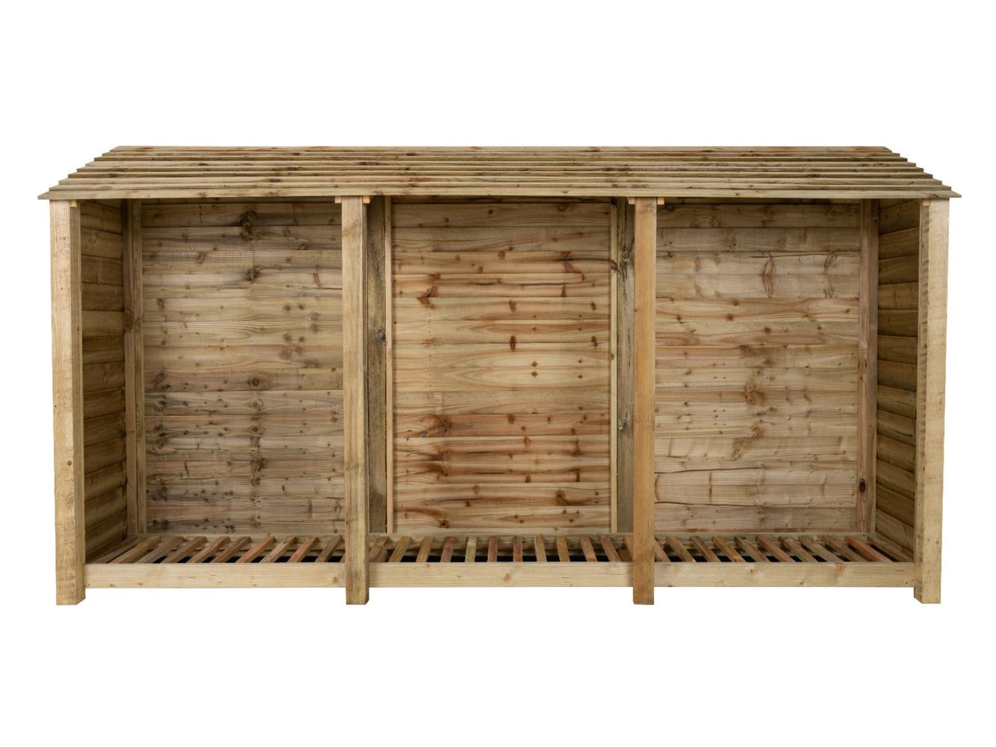 Wooden Log Store W-335cm, H-126cm or 180cm, D-88cm