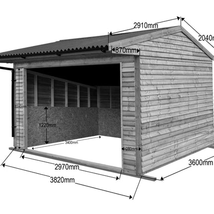 Animal Field Shelter V.6 Open Front/Apex Roof