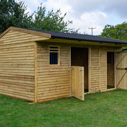 18ft x 12ft Field Shelter with Storage/Tack Feed Room V.4