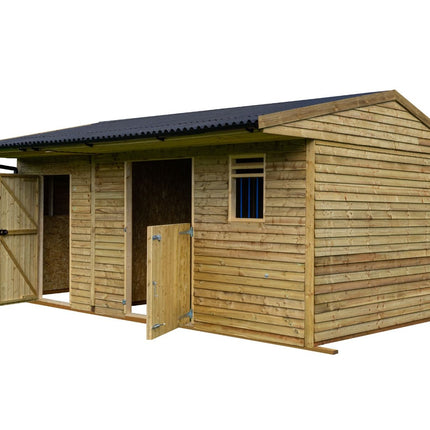 18ft x 12ft Field Shelter with Storage/Tack Feed Room V.4