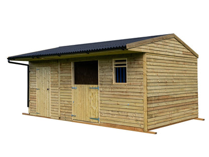 18ft x 12ft Field Shelter with Storage/Tack Feed Room V.4
