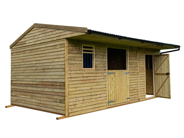 18ft x 12ft Field Shelter with Storage/Tack Feed Room V.4