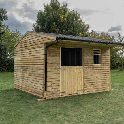 12ft x 12ft Mobile Animal Field Shelter With Overhang and Guttering V.3