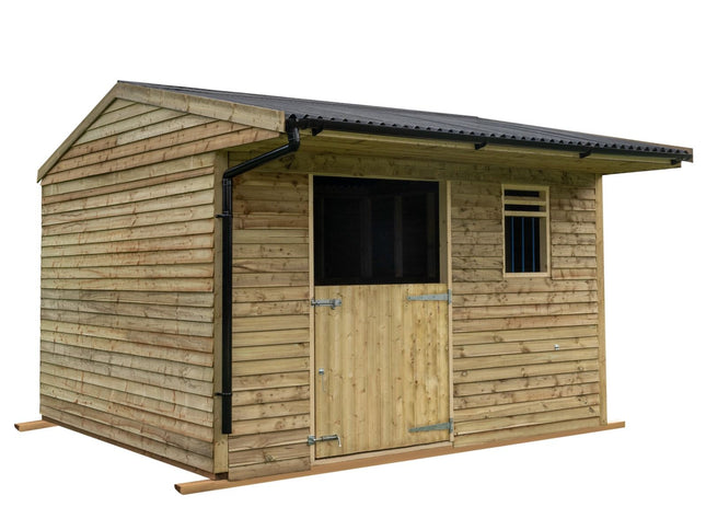 12ft x 12ft Mobile Animal Field Shelter With Overhang and Guttering V.3