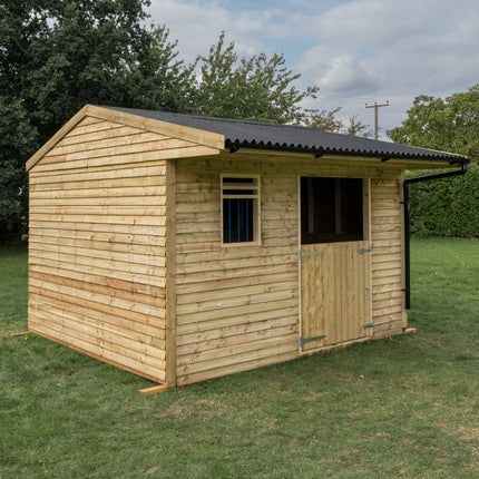 12ft x 12ft Mobile Animal Field Shelter With Overhang and Guttering V.3