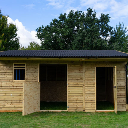 18ft x 12ft Field Shelter with Storage/Tack Feed Room V.4