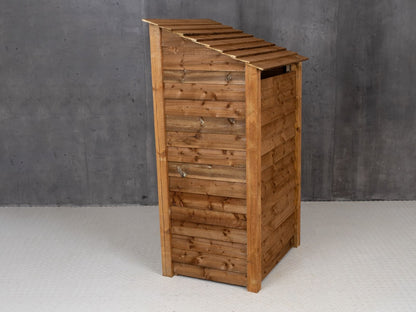 Wooden Log Store with Shelf (Roof Sloping Back) W-99cm, H-126cm Or 180cm, D-88cm