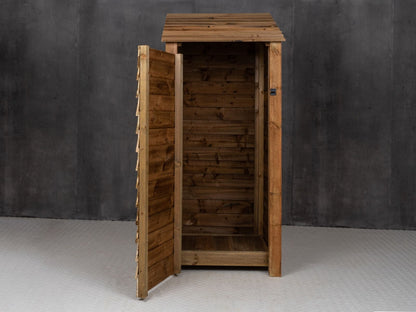 Wooden Garden Tool Storage W-79cm, H-126cm or 180cm, D-88cm - Brown Finish