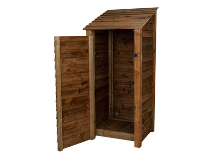 Wooden Garden Tool Storage W-79cm, H-126cm or 180cm, D-88cm - Brown Finish