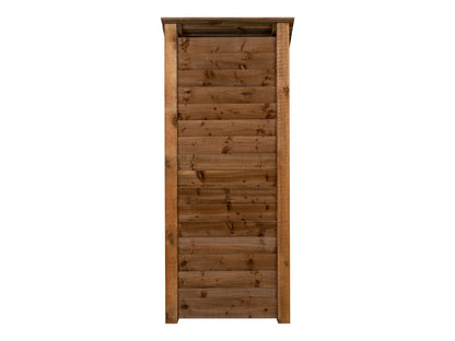 Wooden Garden Tool Storage with Shelf W-79cm, H-126cm or 180cm, D-88cm - Brown Finish