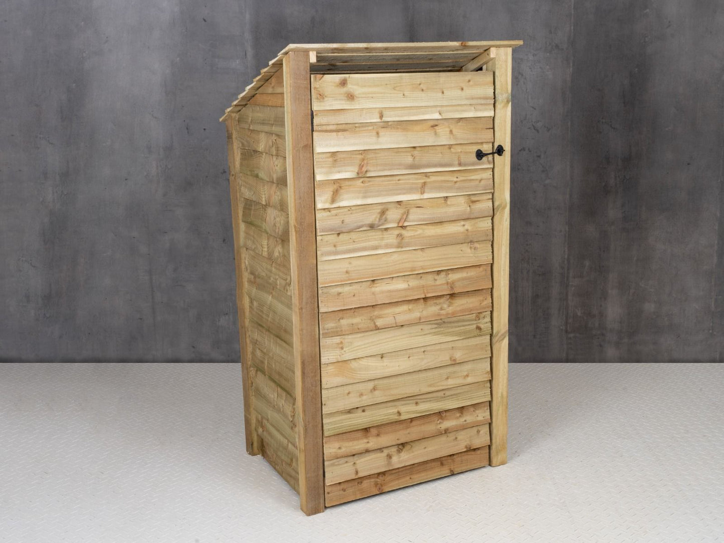 Wooden Log Store with Door and Shelf (Roof Sloping Back) W-99cm, H-126cm Or 180cm, D-88cm