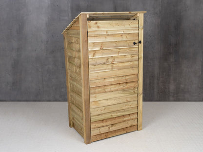 Wooden Log Store with Door and Shelf (Roof Sloping Back) W-99cm, H-126cm Or 180cm, D-88cm