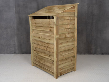 Wooden Garden Tool Storage with Shelf (Roof Sloping Back) W-119cm, H-126cm or 180cm, D-88cm