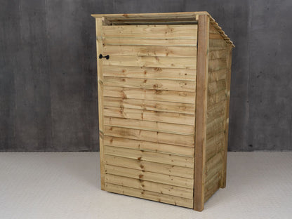 Wooden Log Store (Roof Sloping Back) with Door W-119cm, H-126cm Or 180cm, D-88cm