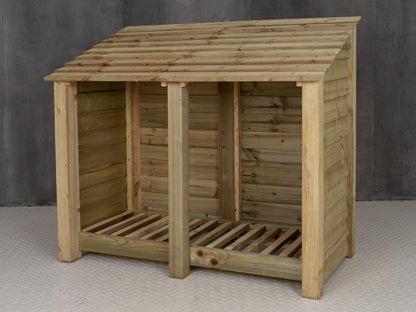 Wooden Log Store W-146cm, H-126cm or 180cm, D-88cm