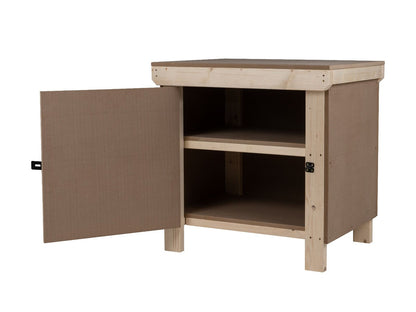 Wooden MDF Top Workbench With Lockable Cupboard (V.9) with double shelf