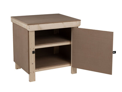 Wooden MDF Top Workbench With Lockable Cupboard (V.9) with double shelf