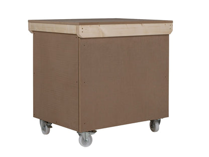 Wooden MDF Top Workbench With Lockable Cupboard (V.9) with wheels