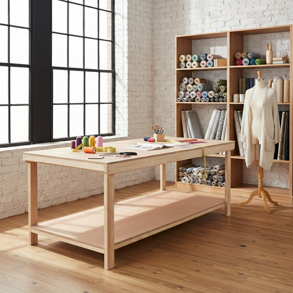 Wooden Workbench Eucalyptus Hardwood Top Depth-4ft