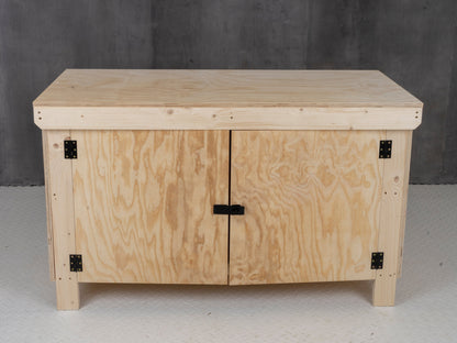 Wooden Plywood Top Workbench With Lockable Cupboard (V.9)