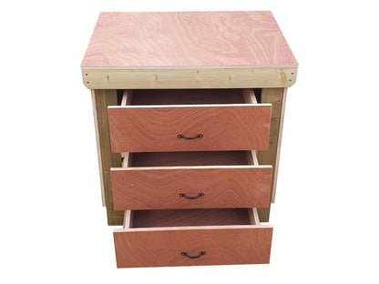 Wooden Eucalyptus Hardwood Top Workbench, Tool Cabinet With Drawers (V.2)