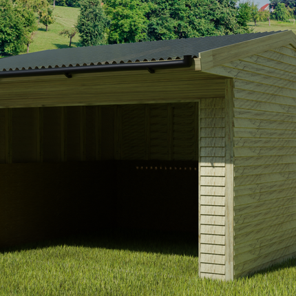 Animal Field Shelter V.6 Open Front/Apex Roof with Guttering